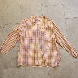 Gingham Peasant Blouse